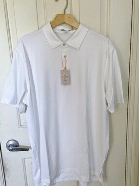 NEW Peter Millar Crown Sport Summer Comfort Jersey Polo NWT XL White UPF 50+